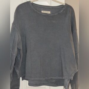 Women's Gray Ribbed Top